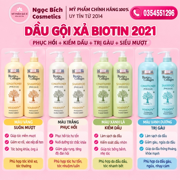 LẺ Dầu GỘI Biotin Collagen Vàng 500ml BẢN 2021 [VAT]