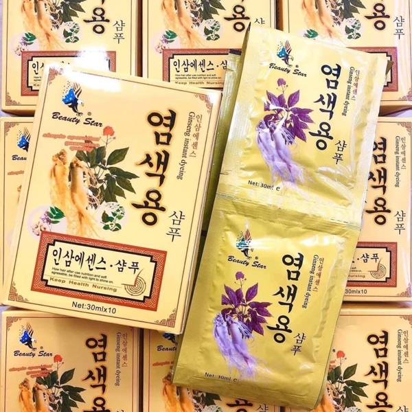 Gội đen tóc phủ bạc nhân sâm hộp 10 gói chính hãng