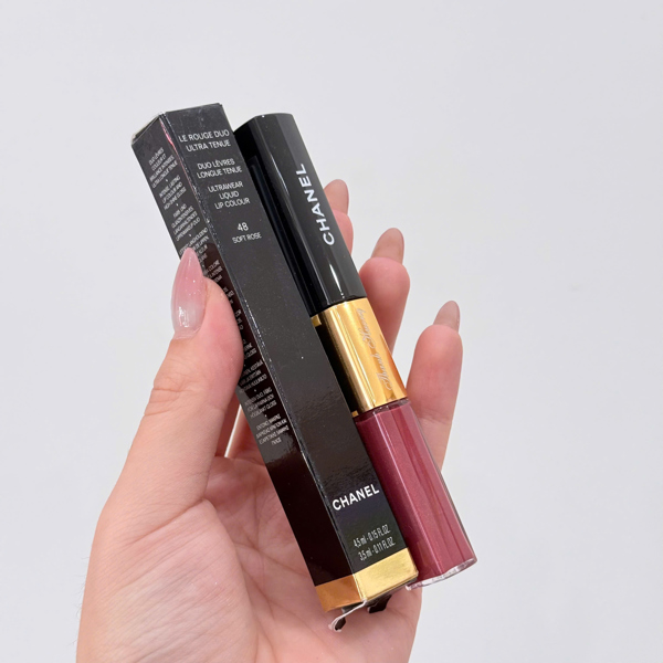 [TL] CHANEL Son Kem Le Rouge Duo Ultra Tenue Ultrawear Liquid Lip Colour - 48 Soft Rose