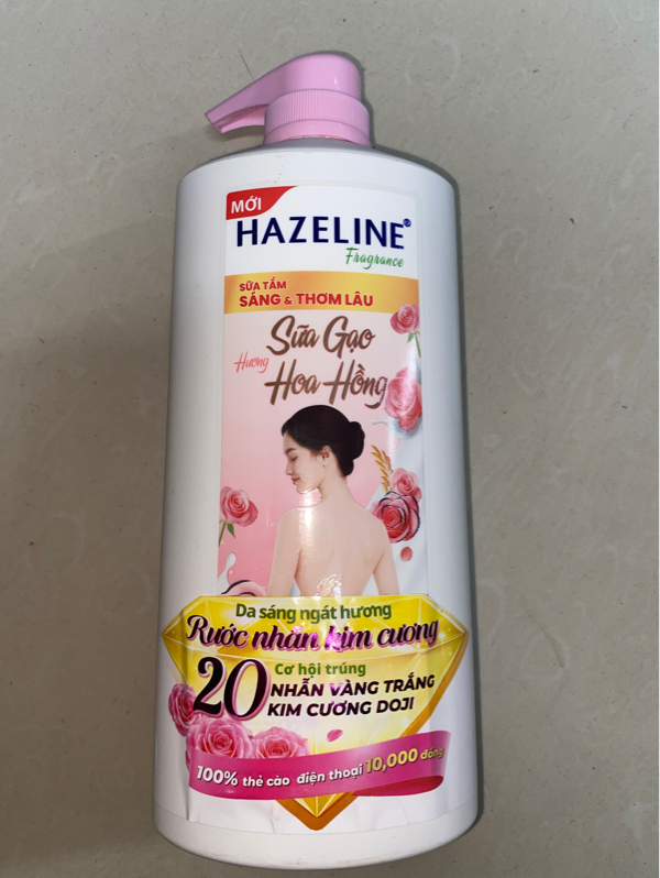 Sữa tắm hazeline sữa gạo hoa hồng 800g-check