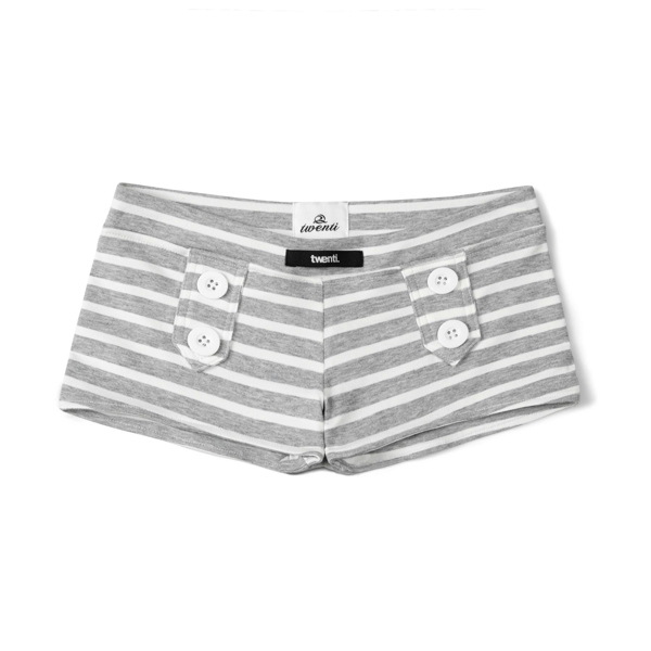 Quần Short Siêu Ngắn TWENTI Phối Sọc - Xám nhạt - Sọc - Freesize