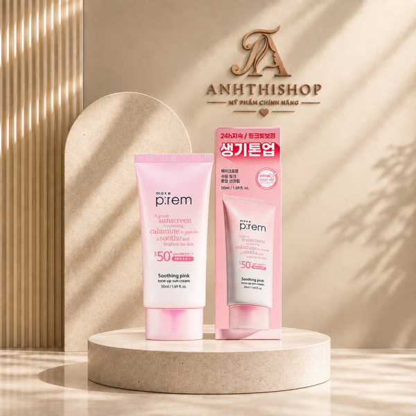 [Cty] Kem Chống Nắng MAKE P:REM Soothing Pink Tone Up SPF50+ PA++++ 50ml