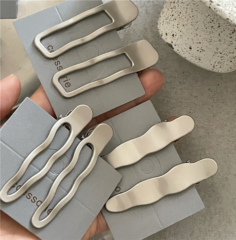 Một đôi kẹp tóc thép trơn (h02)