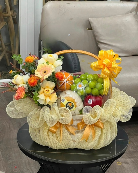 GIỎ QUÀ TRÁI CÂY TƯƠI - Mix Hoa - SP002593