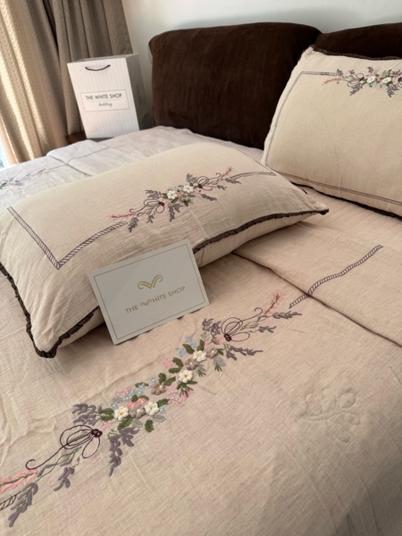 Bộ ga "Sơ hoa" | Cotton Leno (Dệt sa) - Hồng - HZ05