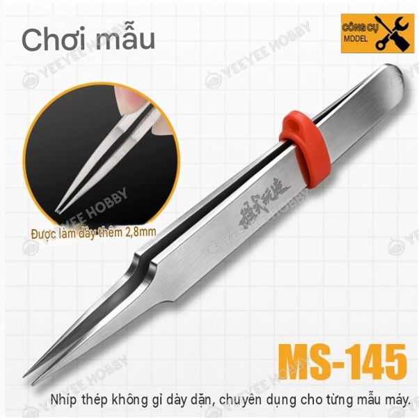 MOSHI - MS-145 - NHÍP INOX CÓ VÒNG CAO SU TRỢ LỰC