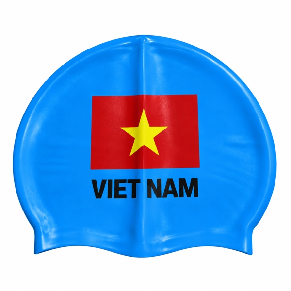 Mũ bơi in lá cờ [màu xanh nhạt]