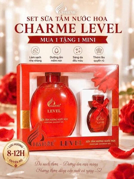 Set sữa tắm charme Level 250ml tặng kèm nước hoa 10ml chính hãng