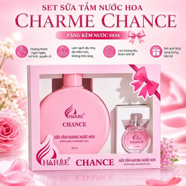 Set sữa tắm charme Chance 250ml tặng kèm nước hoa 10ml chính hãng