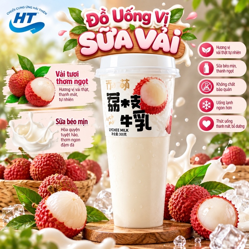 Đồ uống vị sữa vải ( 18 hộp/thùng )