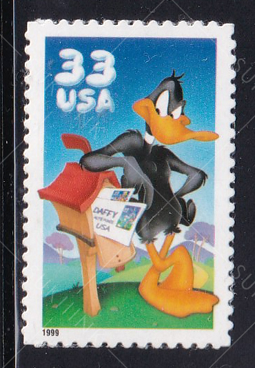 Tem Bưu Chính Mỹ - Daffy Duck | USA - Daffy Duck (Looney Tunes / Warner Bros.) 1999 (1) | Mint