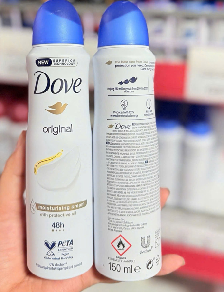 Xịt khử mùi Dove 150ml chính hãng