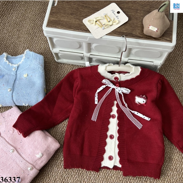 36337 Áo len Đỏ Kitty nơ chấm bi