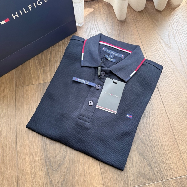Tommy Hilfiger Premium Pique Tipped Collar Polo Shirt - Navy