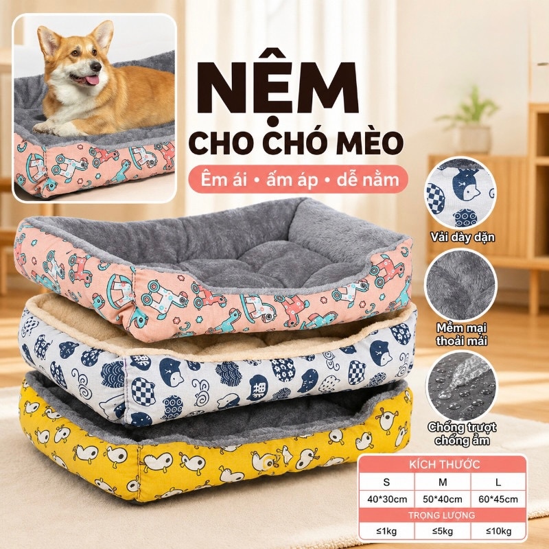 Nệm vuông cho chó mèo
