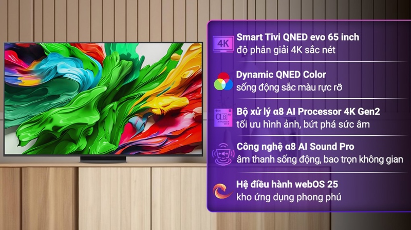 Smart Tivi QNED evo LG AI 4K 65 inch 65QNED86ASA 2025 - Indonesia