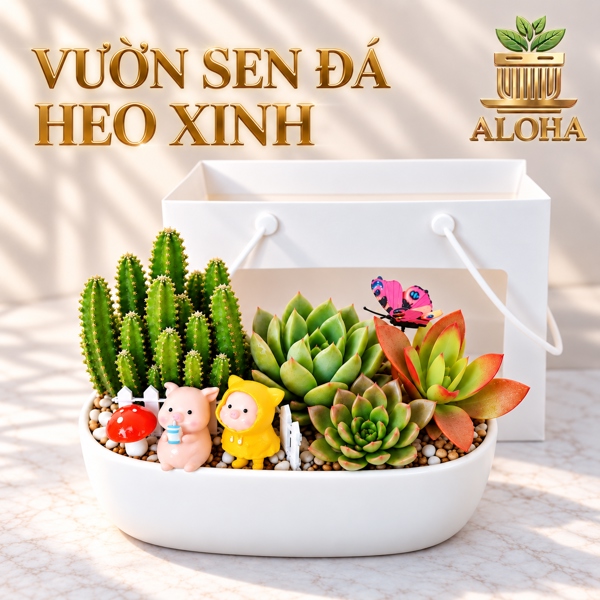 COMBO VƯỜN SEN ĐÁ HEO XINH