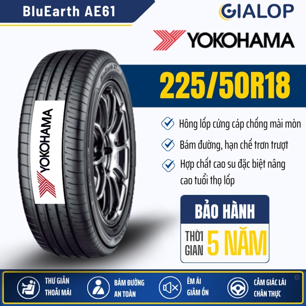 Lốp YOKOHAMA BluEarth 225/50R18 AE61 (95V)
