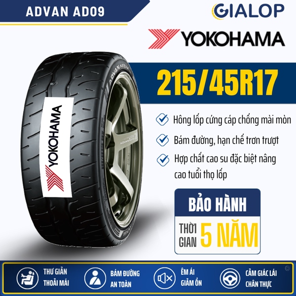 Lốp YOKOHAMA ADVAN 215/45R17 AD09 (91W)