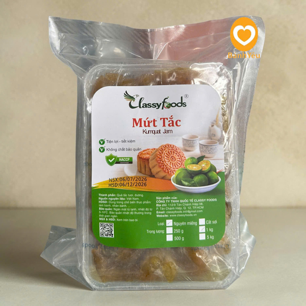 Mứt Tắc Nguyên Miếng Classyfoods