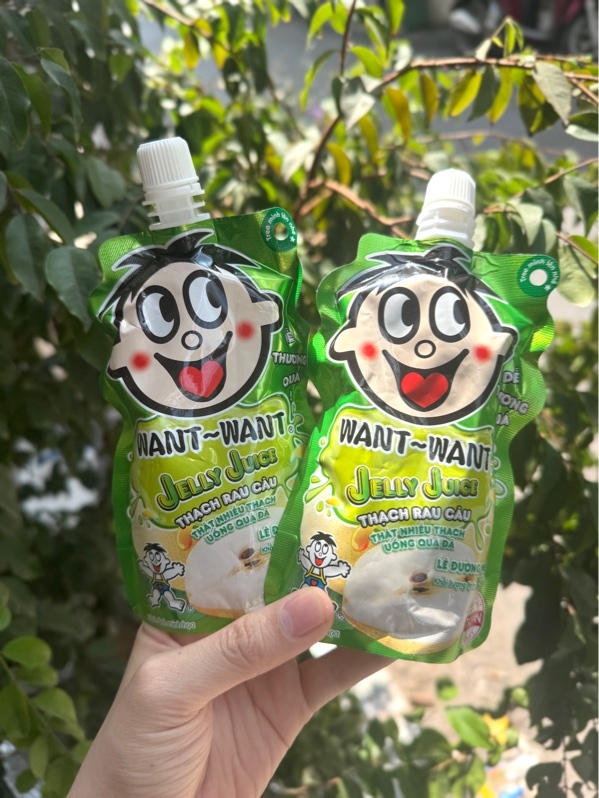 Thạch rau câu want want jelly juice vị lê đường phèn 150g - 8 gói/bịch, 5 bịch/ thùng
