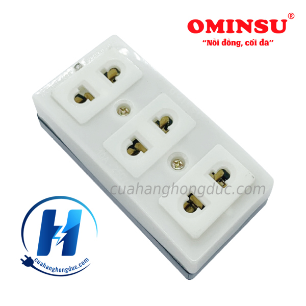 Ổ cắm 3 cửa lõi sứ K28S