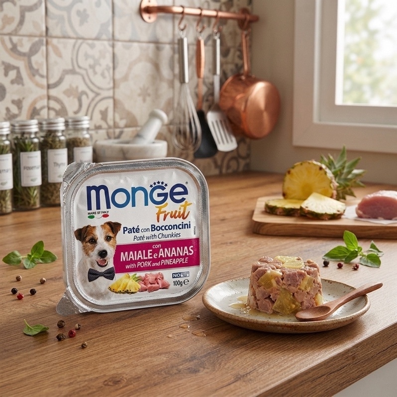 Pate Monge cho chó vị Thịt heo & Thơm 100g