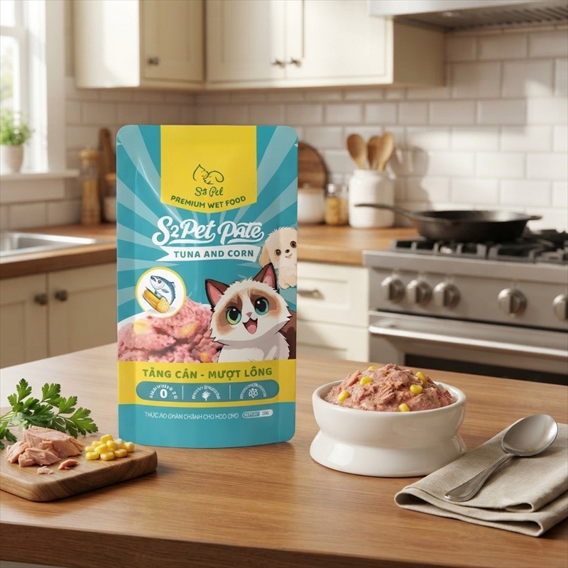 (Chó & Mèo) Pate S2Pet vị Cá ngừ + Bắp 85g