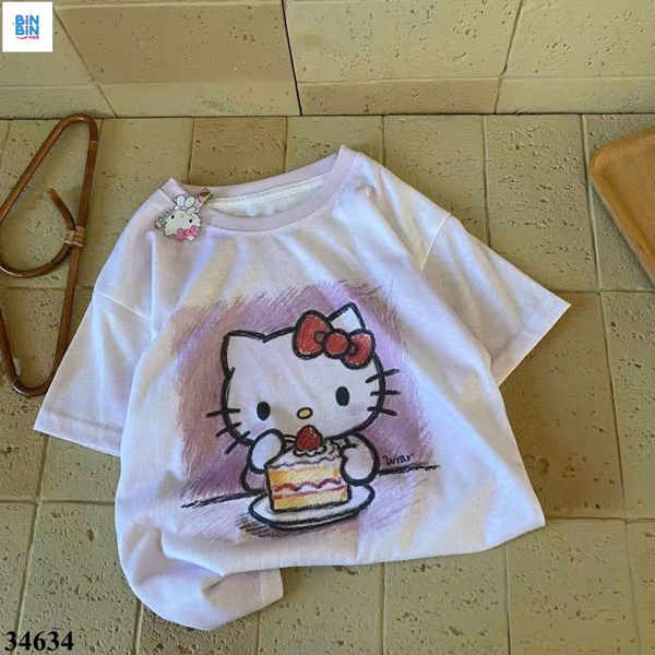 36434 Áo thun MuTao Kitty TÍM dâu