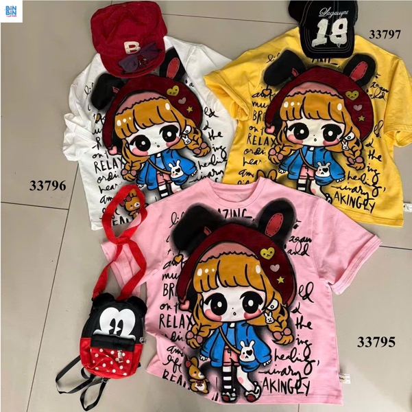 33796- Áo Pull Cô Gái Gấu Marthin Trắng