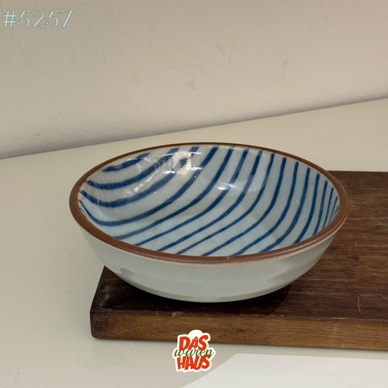 Tô nhỡ lam sọc viền nâu 15.5x5cm