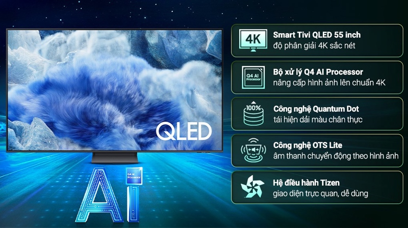 Smart Tivi QLED Samsung AI 4K 55 inch QA55Q8F5 2025 - Việt Nam