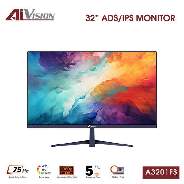 Màn hình AIVISION 32inch A3201FS ( | FHD |IPS | 75Hz | 1ms) NEW-ĐEN