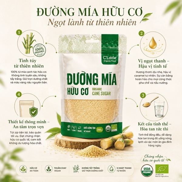 PN-Đường mía hữu cơ C'LaVie 750g