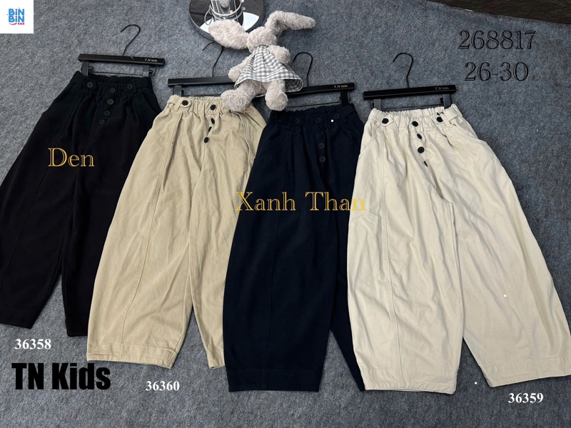 36360 Quần bom KK 4 nút nâu nhạt
