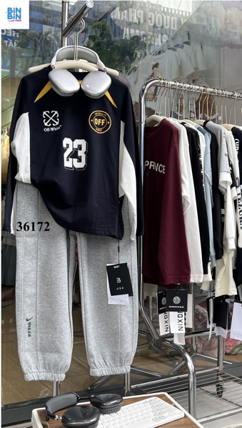 36172 Áo TD Xanh navy mix vàng số 23