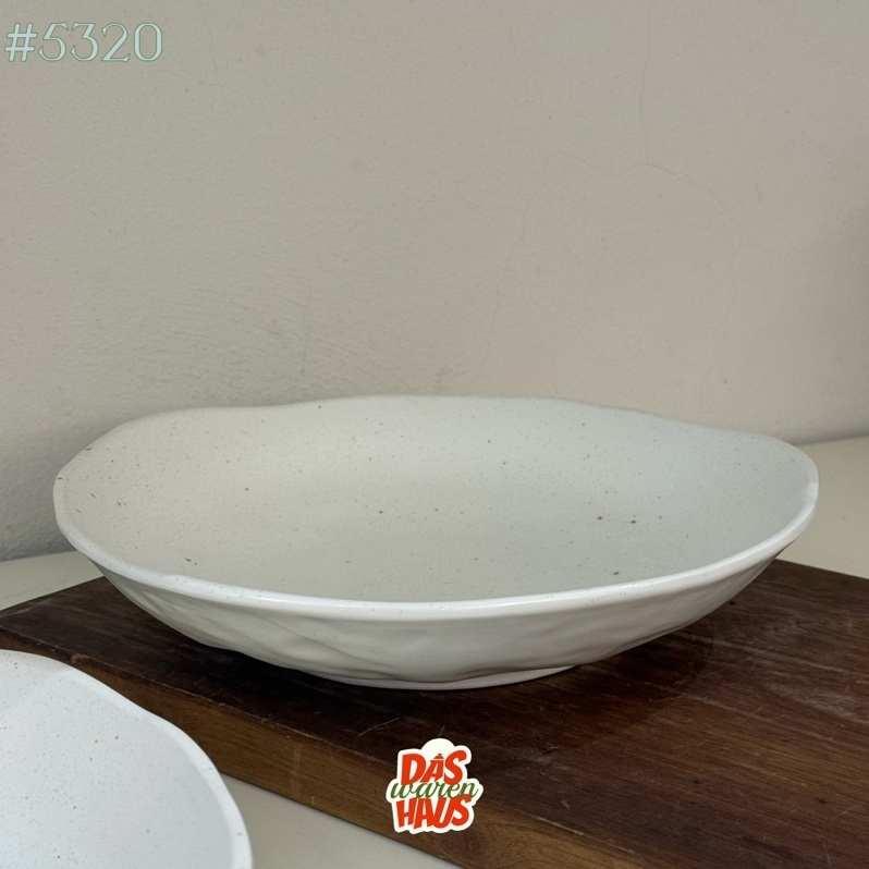 Đĩa mộc men tiêu nhám méo 22x4.5cm
