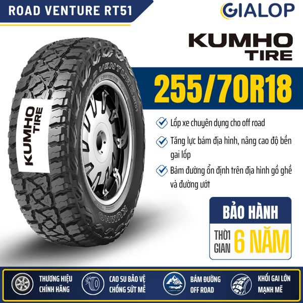 Lốp KUMHO 255/70R18 RT51 116T