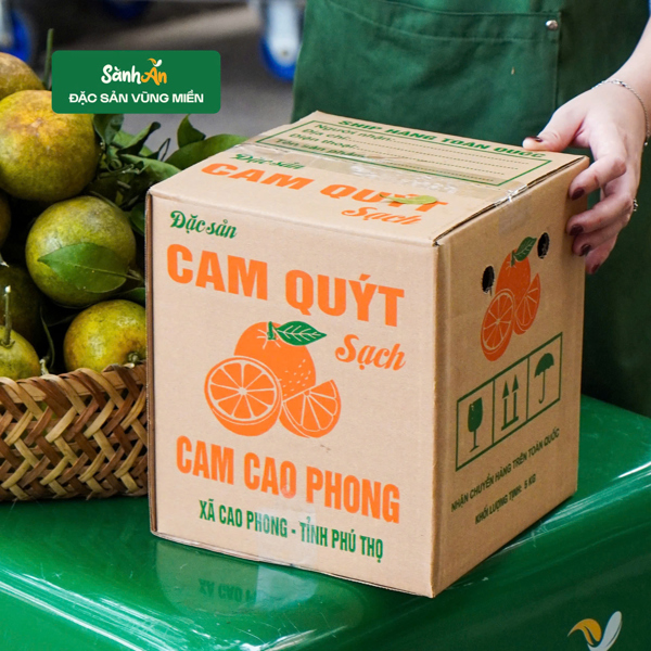 Thùng cam Cao Phong Hòa Bình 5Kg biếu tặng