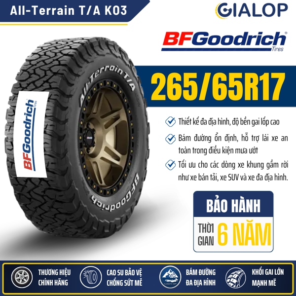 Lốp BFGOODRICH 265/65R17 All Terrain KO3 116/113S