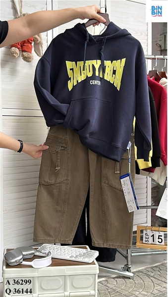 36299 Áo hoodie xanh navy Center