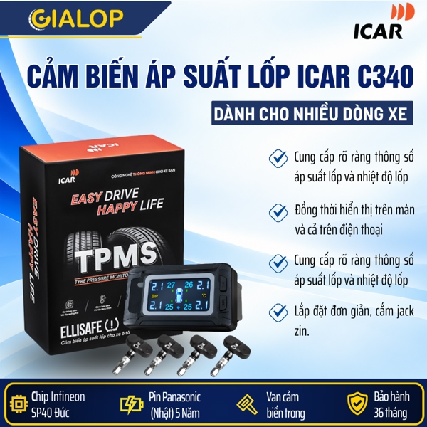 Cảm biến áp suất lốp (TPMS) màn treo ICAR C340