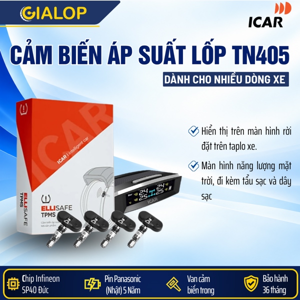 Cảm biến áp suất lốp TPMS năng lượng mặt trời TN405