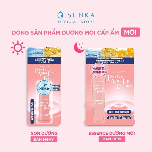 Combo Dưỡng Môi Senka Cấp Ẩm & Ngừa Khô, Nẻ Môi 10g Senka Perfect Aqua Essence