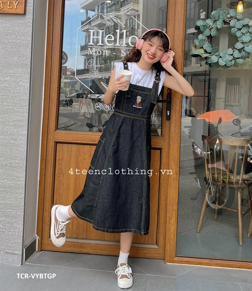 Váy Yếm JEAN Dáng Dài Chữ A Phong Cách Ulzzang, Váy Yếm Bò 2 Dây Demin |  Shopee Việt Nam