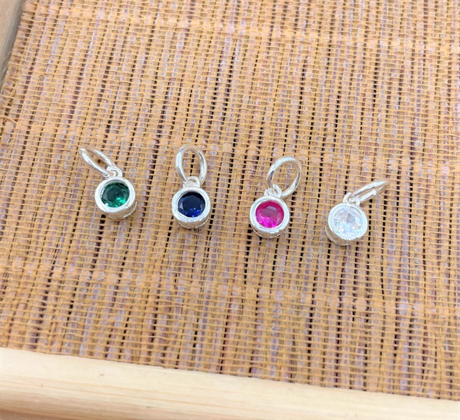 Móc vương miện tròn đính đá Xanh Lá CB920-4