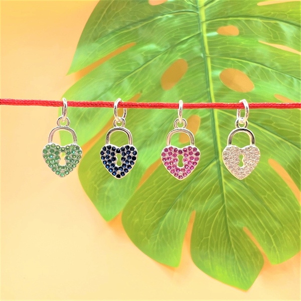 Móc khóa trái tim đính đá -Xanh Biển CB985-3