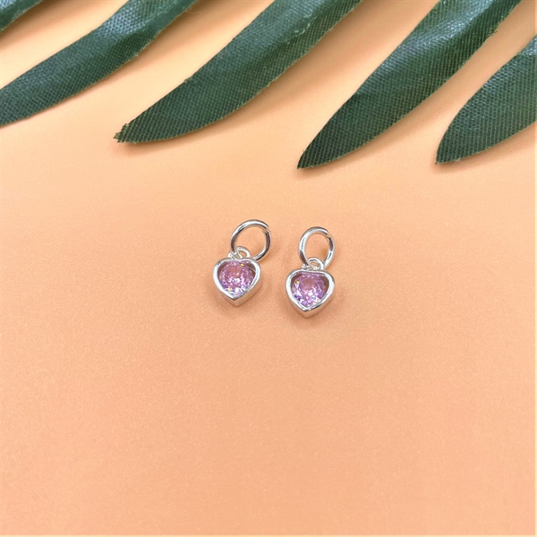 Móc treo trái tim đính đá CB895-3 hồng