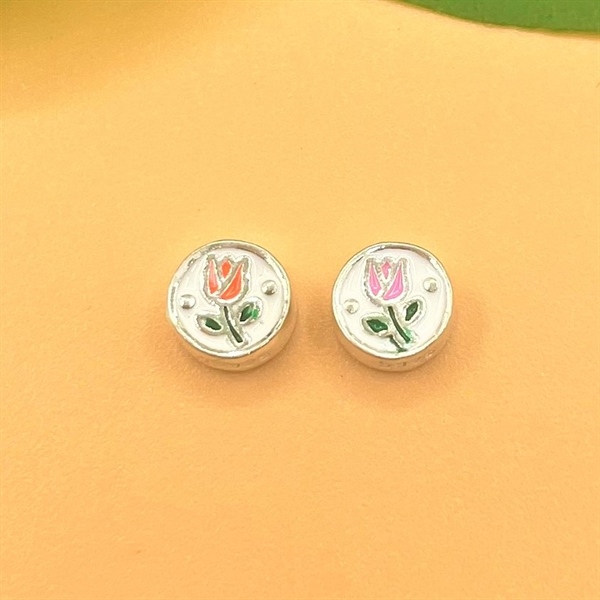 Nối tròn khắc hoa hồng - Cam - CB970-2