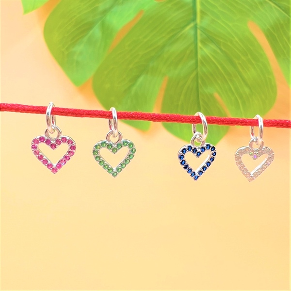 Móc trái tim đính đá - Xanh Lá - CB980-4